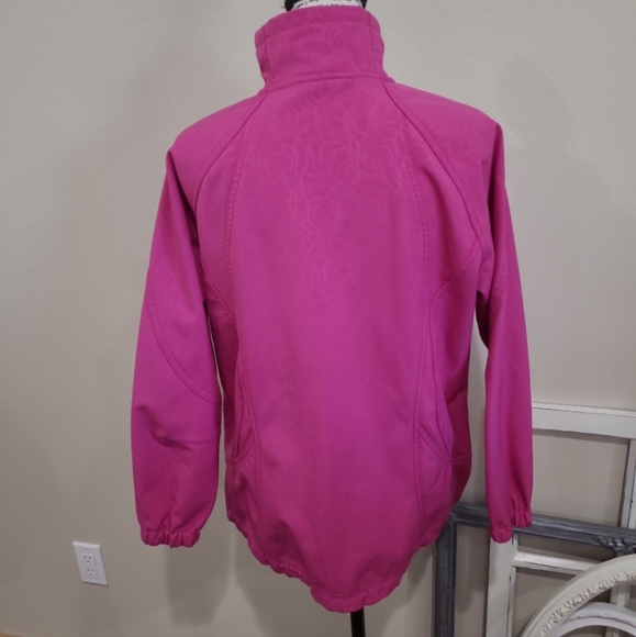 Double Diamond Women's SZ Med winter ski jacket fuschia w/muted floral print - Picture 5 of 12
